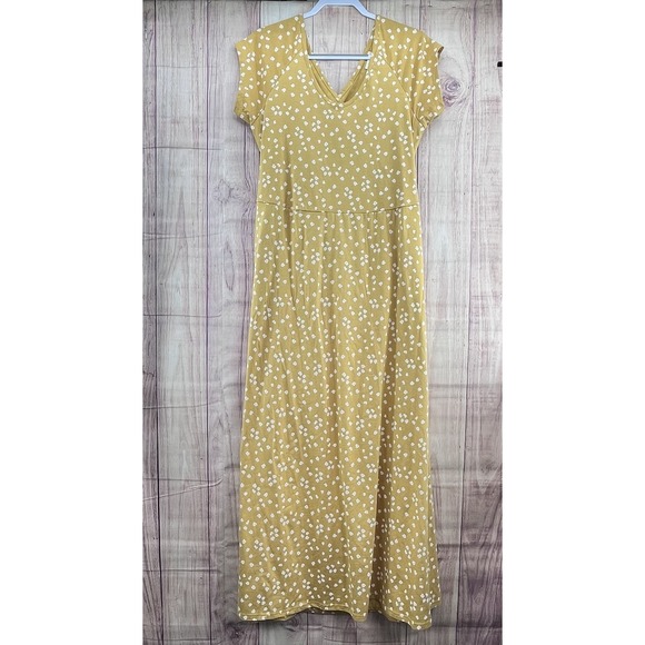 Pact Dresses & Skirts - Pact Organic Cotton Fit & Flare Sleeve Midi Dress Cross Back Floral Stretch XXL